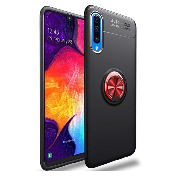 

Силиконовый чехол Deen ColorRing под магнитный держатель для Samsung Galaxy A50 (A505F) / A50s / A30s (Черный / Красный)