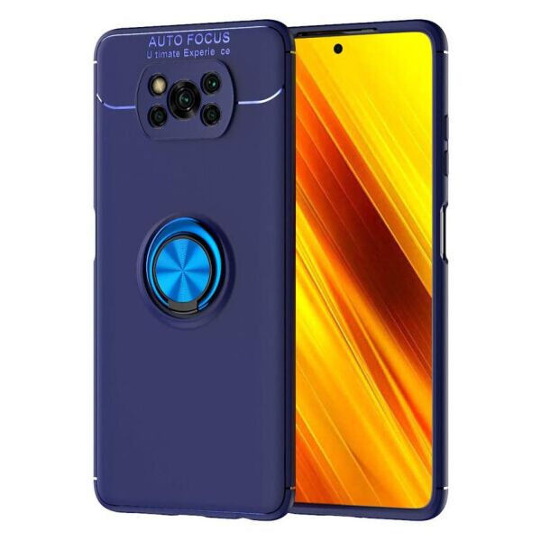 

Силиконовый чехол Deen ColorRing под магнитный держатель для Xiaomi Poco X3 NFC (Синий / Синий)