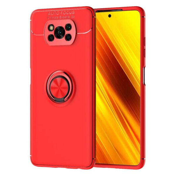 

Силиконовый чехол Deen ColorRing под магнитный держатель для Xiaomi Poco X3 NFC (Красный / Красный)