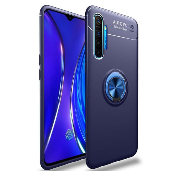 

Силиконовый чехол Deen ColorRing под магнитный держатель для Realme XT (Синий / Синий)