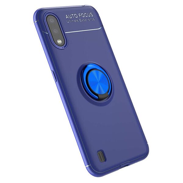 

Силиконовый чехол Deen ColorRing под магнитный держатель для Samsung Galaxy A01 (Синий)