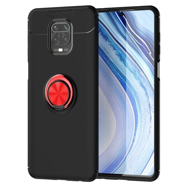 

Силиконовый чехол Deen ColorRing под магнитный держатель для Xiaomi Redmi Note 9s / Note 9 Pro (Черный / Красный)