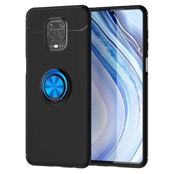 

Силиконовый чехол Deen ColorRing под магнитный держатель для Xiaomi Redmi Note 9s/Note 9 Pro/9 Pro Max (Черный / Синий)