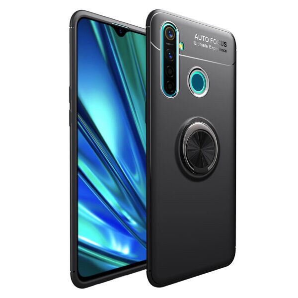 

Силиконовый чехол Deen ColorRing под магнитный держатель для Realme 5 Pro (Черный)