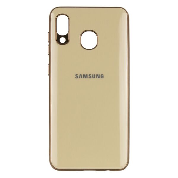 

Силиконовый чехол GLOSSY LOGO для Samsung Galaxy A20 / A30 (Золотой)