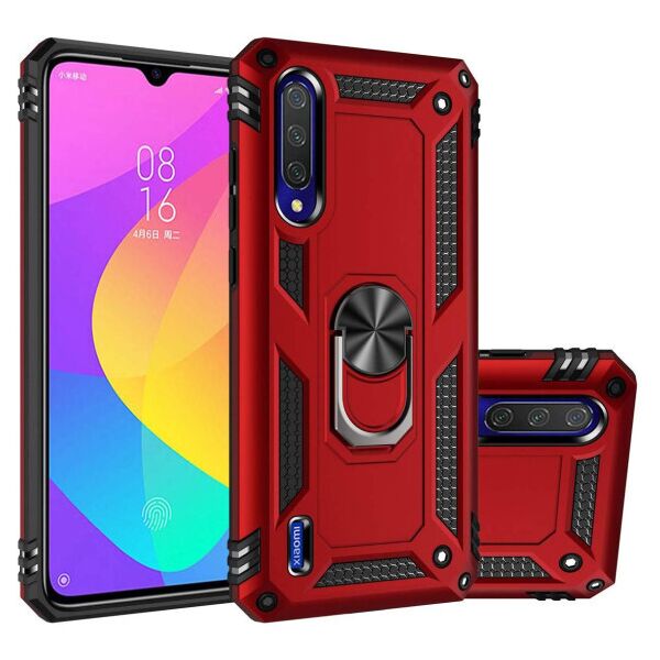 

Ударопрочный чехол Serge Ring магнитный держатель для Xiaomi Mi A3 (CC9e) (Красный)