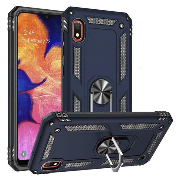 

Ударопрочный чехол Serge Ring магнитный держатель для Samsung Galaxy A10 (A105F) (DarkBlue)