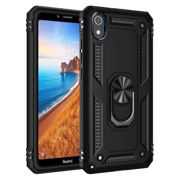 

Ударопрочный чехол Serge Ring магнитный держатель для Xiaomi Redmi 7A (Черный)