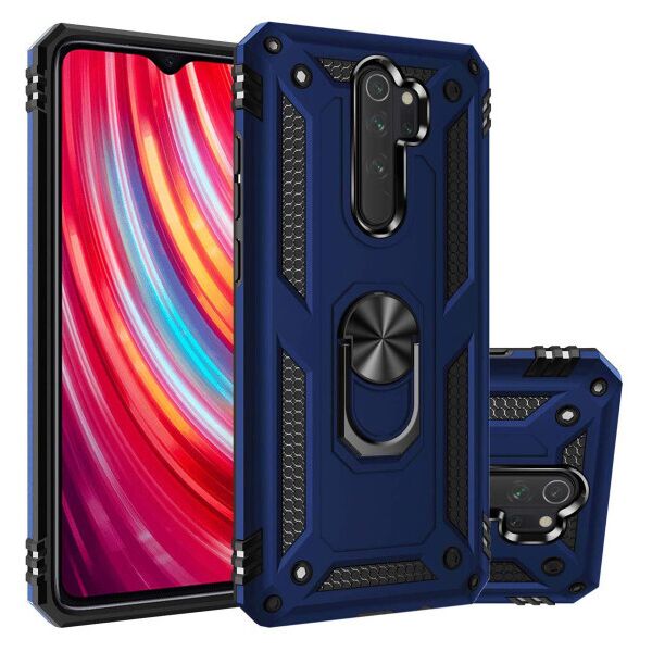 

Ударопрочный чехол Serge Ring магнитный держатель для Xiaomi Redmi Note 8 Pro (MidnightBlue)