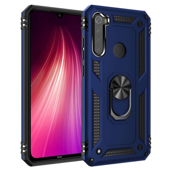 

Ударопрочный чехол Serge Ring магнитный держатель для Xiaomi Redmi Note 8 (MidnightBlue)