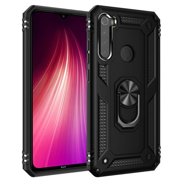 

Ударопрочный чехол Serge Ring магнитный держатель для Xiaomi Redmi Note 8 (Черный)