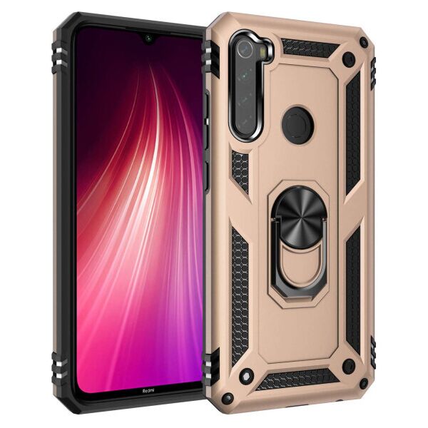 

Ударопрочный чехол Serge Ring магнитный держатель для Xiaomi Redmi Note 8 (Золотой)