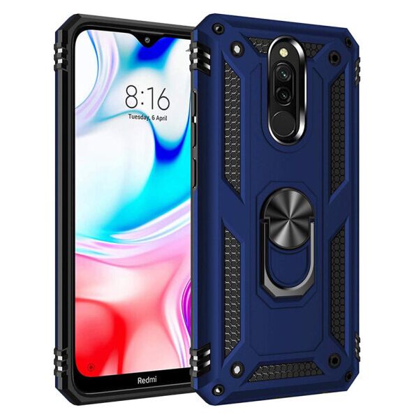 

Ударопрочный чехол Serge Ring магнитный держатель для Xiaomi Redmi 8 / 8a (DarkBlue)