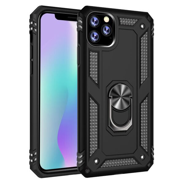 

Ударопрочный чехол Serge Ring магнитный держатель для Apple iPhone 11 Pro (5.8") (Черный)