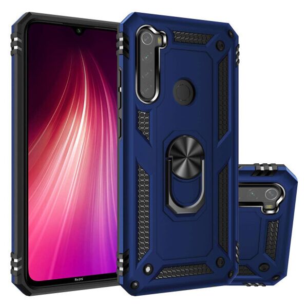 

Ударопрочный чехол Serge Ring магнитный держатель для Xiaomi Redmi Note 8T (DarkBlue)