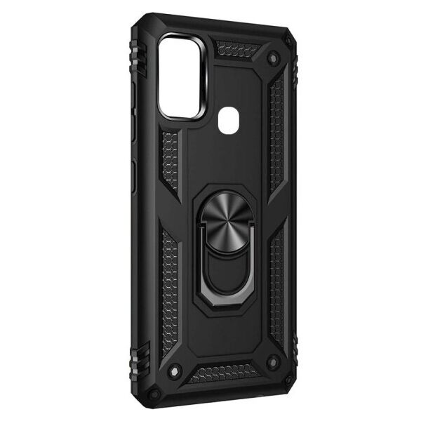 

Ударопрочный чехол Serge Ring магнитный держатель для Samsung Galaxy M30s / M21 / M31 (Черный)