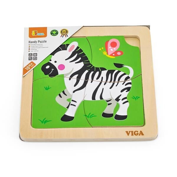 

Деревянный мини-пазл Viga Toys Зебра, 4 эл. (51317)