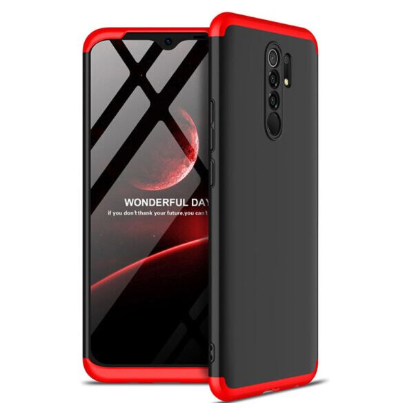 

Пластиковая накладка GKK LikGus 360 градусов (opp) для Xiaomi Redmi 9 (Черный / Красный)