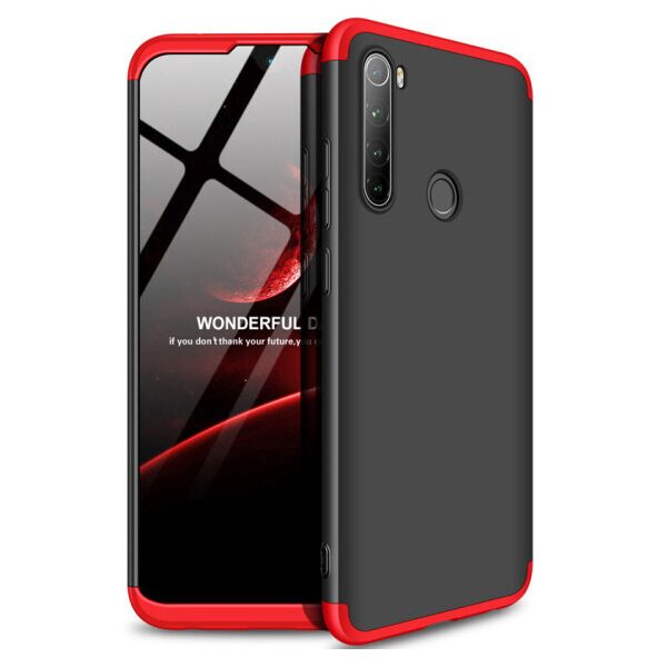 

Пластиковая накладка GKK LikGus 360 градусов (opp) для Xiaomi Redmi Note 8 (Черный / Красный)