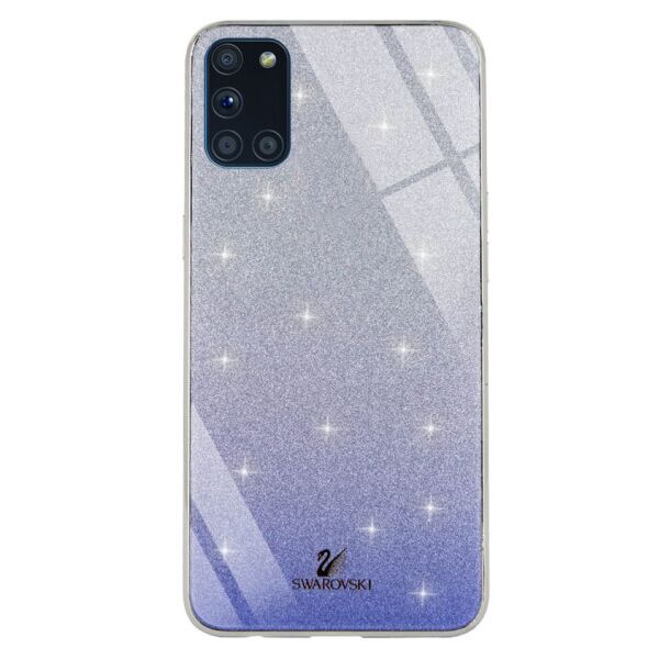 

TPU+Glass чехол Swarovski для Samsung Galaxy A31 (Синий)