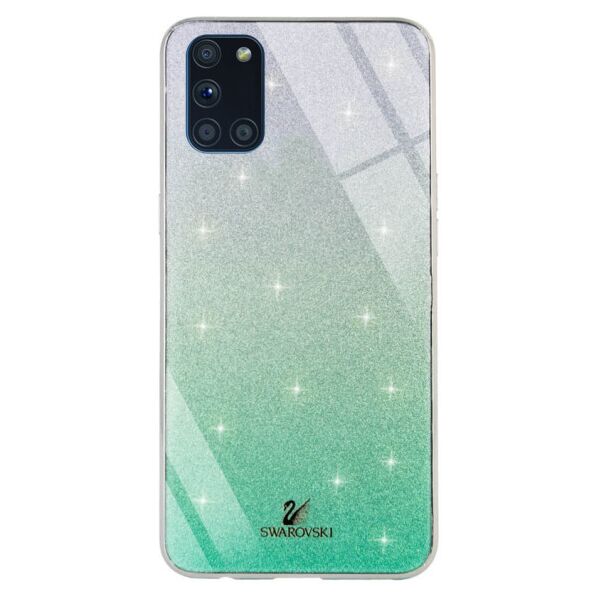 

TPU+Glass чехол Swarovski для Samsung Galaxy A31 (Бирюзовый)