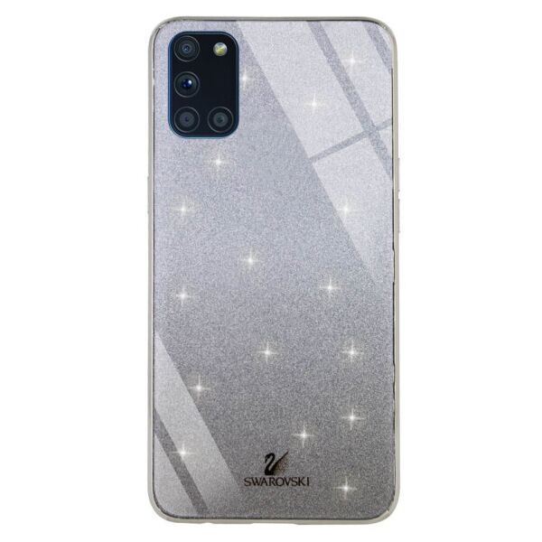

TPU+Glass чехол Swarovski для Samsung Galaxy A31 (Черный)