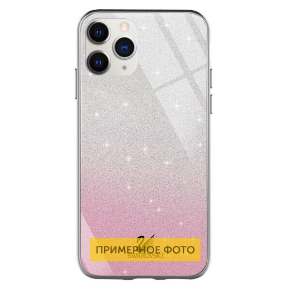 

TPU+Glass чехол Swarovski для Apple iPhone 12 Pro Max (6.7") (Розовый)
