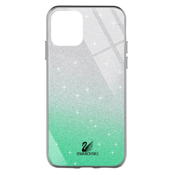 

TPU+Glass чехол Swarovski для Apple iPhone 12 Pro / 12 (6.1") (Бирюзовый)