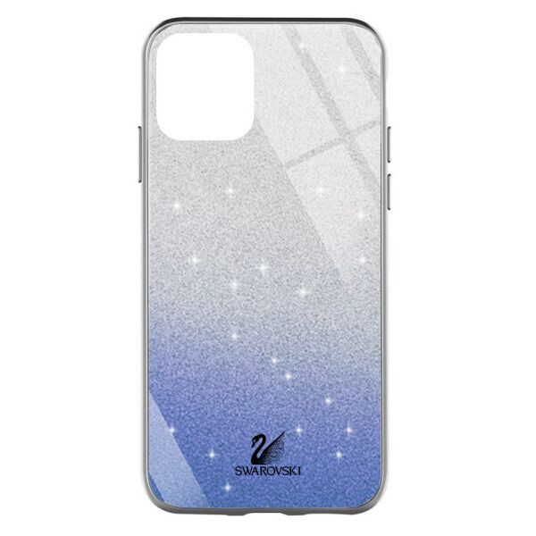 

TPU+Glass чехол Swarovski для Apple iPhone 12 Pro / 12 (6.1") (Синий)