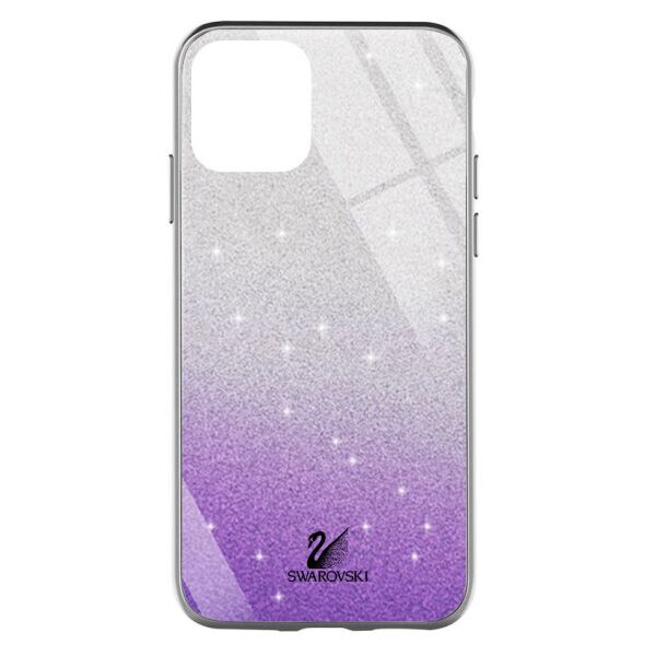 

TPU+Glass чехол Swarovski для Apple iPhone 12 Pro / 12 (6.1") (Фиолетовый)