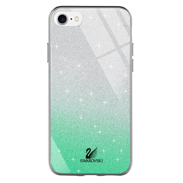 

TPU+Glass чехол Swarovski для Apple iPhone 7 / 8 / SE (2020) (4.7") (Бирюзовый)