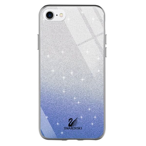 

TPU+Glass чехол Swarovski для Apple iPhone 7 / 8 / SE (2020) (4.7") (Синий)