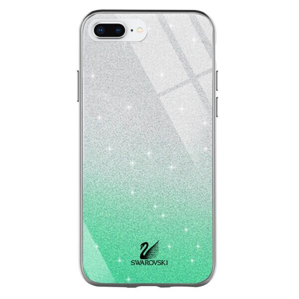 

TPU+Glass чехол Swarovski для Apple iPhone 7 plus / 8 plus (5.5") (Бирюзовый)