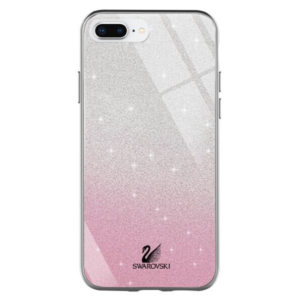 

TPU+Glass чехол Swarovski для Apple iPhone 7 plus / 8 plus (5.5") (Розовый)