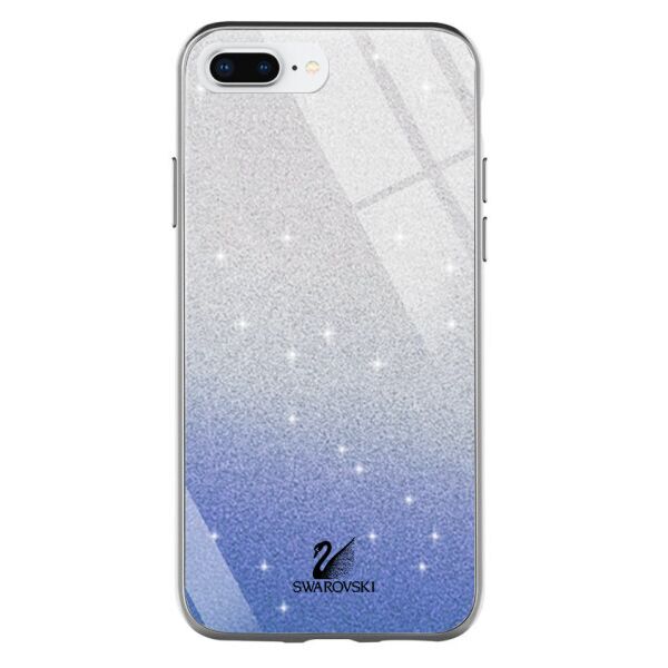 

TPU+Glass чехол Swarovski для Apple iPhone 7 plus / 8 plus (5.5") (Синий)