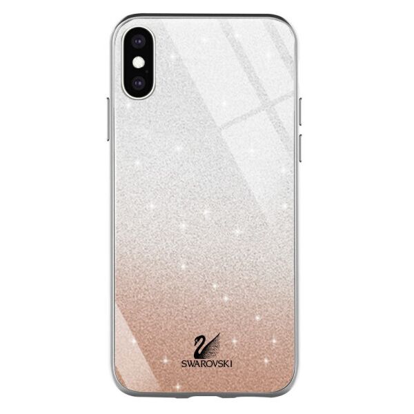 

TPU+Glass чехол Swarovski для Apple iPhone X / XS (5.8") (Золотой)