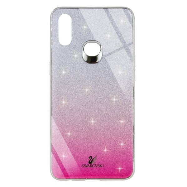 

TPU+Glass чехол Swarovski для Samsung Galaxy A10s (MediumVioletRed)