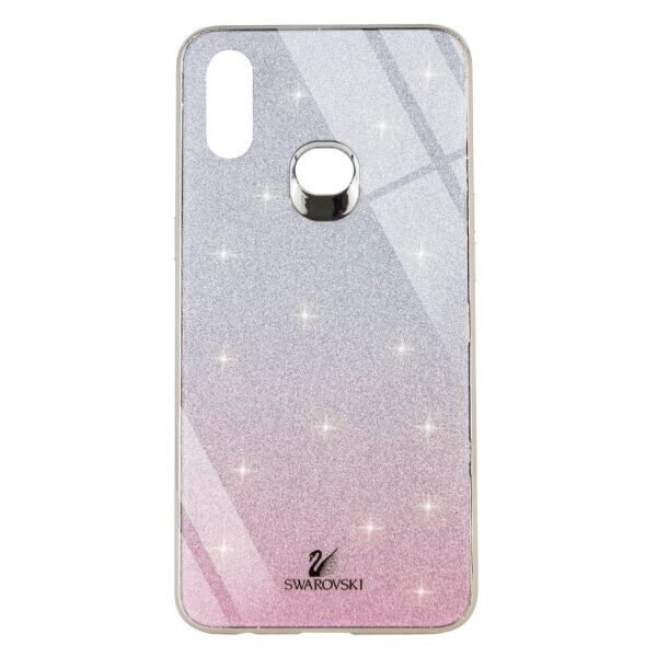 

TPU+Glass чехол Swarovski для Samsung Galaxy A10s (Розовый / Серебряный)