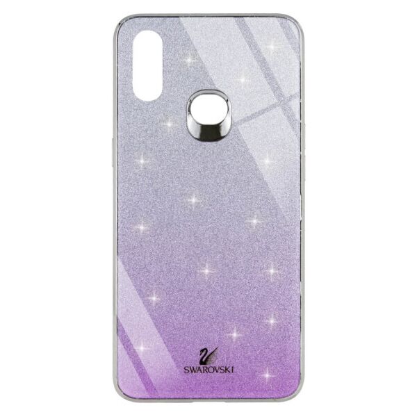 

TPU+Glass чехол Swarovski для Samsung Galaxy A10s (Сиреневый / Серебряный)