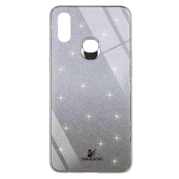 

TPU+Glass чехол Swarovski для Samsung Galaxy A10s (Черный / Серебряный)