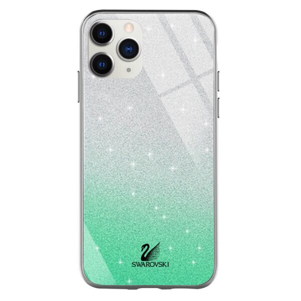 

TPU+Glass чехол Swarovski для Apple iPhone 11 Pro (5.8") (Салатовый / Серебряный)