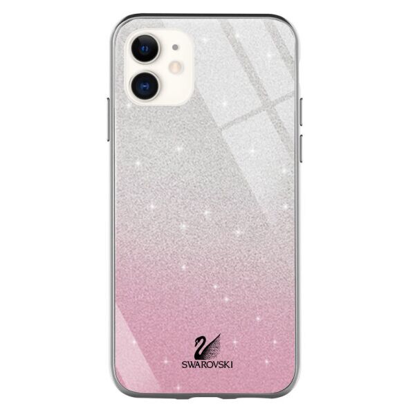 

TPU+Glass чехол Swarovski для Apple iPhone 11 (6.1") (Розовый)