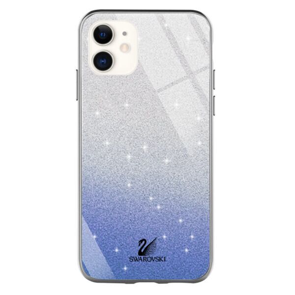 

TPU+Glass чехол Swarovski для Apple iPhone 11 (6.1") (Синий)