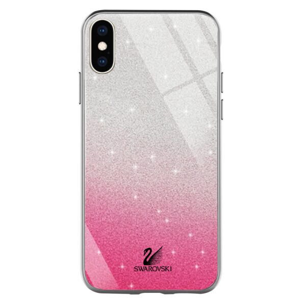

TPU+Glass чехол Swarovski для Apple iPhone X / XS (5.8") (MediumVioletRed)