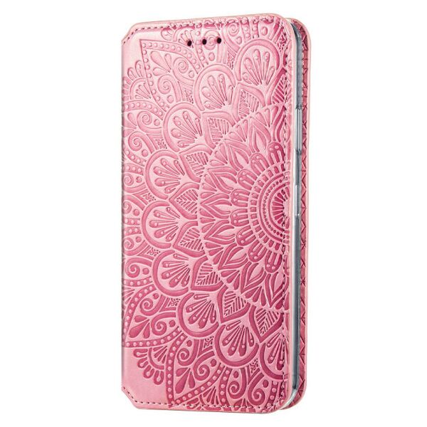 Кожаный чехол книжка GETMAN Mandala (PU) для Xiaomi Redmi Note 9s / Note 9 Pro / Note 9 Pro Max (Розовый)