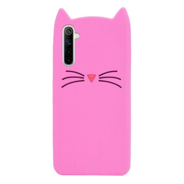 

Силиконовая накладка 3D Cat для Realme 6 Pro (Розовый)