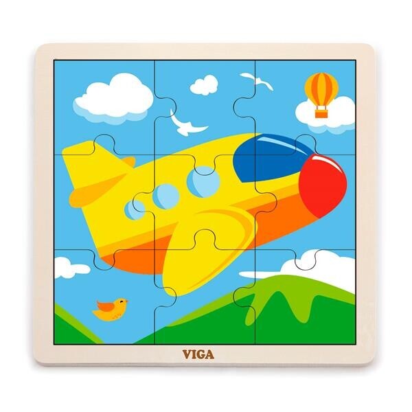 

Деревянный пазл Viga Toys Самолет, 9 эл. (51447)