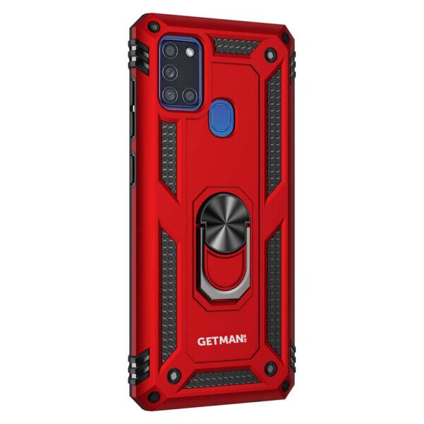 

Противоударный чехол GETMAN Serge Ring for Magnet для Samsung Galaxy A21s (Красный)