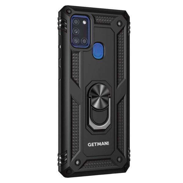 

Противоударный чехол GETMAN Serge Ring for Magnet для Samsung Galaxy A21s (Черный)