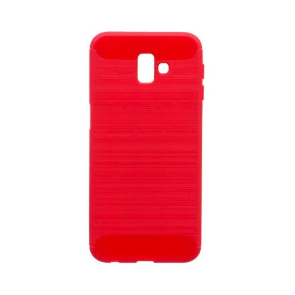 

Силиконовый противоударный чехол Polished Carbon для Samsung Galaxy J6 Plus 2018 (Красный)